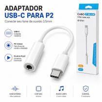Adaptador USBC para P2 Fone de Ouvido 3.5mm Android Cabo Conversor USB C Adaptador USBC para P2 Fone de Ouvido 3.5mm Android Cabo Conversor USB C