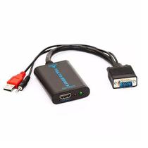 Adaptador Vga Para Hdmi Com Audio P2 Cabo Conversor - F3