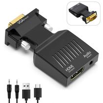 Adaptador VGA para HDMI Shuomeng 1080P @60Hz com áudio de 3,5 mm Adaptador VGA para HDMI Shuomeng 1080P @60Hz com áudio de 3,5 mm