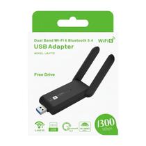 Adaptador Wifi 6g Usb 1300 Pro Potência Dupla De Antenas Adaptador Wifi 6g Usb 1300 Pro Potência Dupla De Antenas