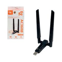 Adaptador WiFi Antena Dupla USB 2.4GHz 5GHz AC3600 Altomex Adaptador WiFi Antena Dupla USB 2.4GHz 5GHz AC3600 Altomex