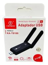 Adaptador Wifi USB Dual Band com 2 Antenas KA-T8189 - Kapbom