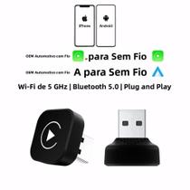 Adaptador Wireless CarPlay Android Auto 2 Em 1 AI Smart Box Para Sistemas Inteligentes De Carro Adaptador Wireless CarPlay Android Auto 2 Em 1 AI Smart Box Para Sistemas Inteligentes De Carro