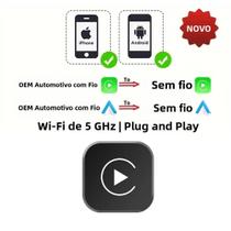 Adaptador Wireless CarPlay Android Auto 2 Em 1 Com Conector USB Para Estéreo De Carro OEM Adaptador Wireless CarPlay Android Auto 2 Em 1 Com Conector USB Para Estéreo De Carro OEM
