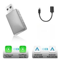 Adaptador Wireless Carplay Flixivi 2 Em 1 Android Auto Para Estéreo De Carro OEM, Plug And Play Adaptador Wireless Carplay Flixivi 2 Em 1 Android Auto Para Estéreo De Carro OEM, Plug And Play