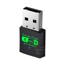 Adaptador Wireless USB Bluetooth 5.4 De 900Mbps WiFi6 Dongle Para PC Laptop Teclado Mouse Receptor