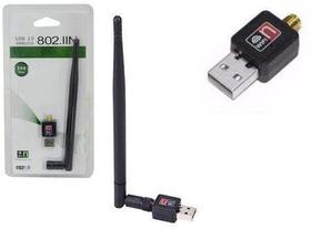 Adaptador wireless usb wi-fi com antena tv notebook pc