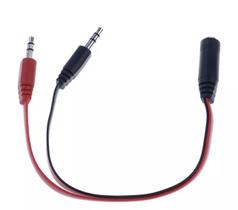 Adaptador y plug p2 macho para p3 splitter fone e microfone