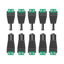 Adaptadores De Jack Macho E Fêmea 5.5 X 2.1mm Para Fios De Luz LED, Cabo De Alimentação, Plugue De