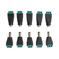 Adaptadores De Plugue De Energia Macho E Fêmea 12V Para Fita LED E Câmera CCTV Conectores 2.1*5.5mm