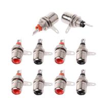 Adaptadores De Soquete RCA Fêmea 10PCS Para Montagem Em Painel De Chassi Áudio Para Amplificadores