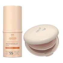 Adcos Dermocosméticos Kit - Protetor Solar Pó Compacto Com Cor Beige + Protetor Solar Stick Com Cor Peach Adcos Dermocosméticos Kit - Protetor Solar Pó Compacto Com Cor Beige + Protetor Solar Stick Com Cor Peach