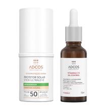 Adcos Dermocosméticos Kit - Sérum Facial + Protetor Solar Antioleosidade Stick com Cor Nude Adcos Dermocosméticos Kit - Sérum Facial + Protetor Solar Antioleosidade Stick com Cor Nude