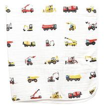 ADDISON BELLE Baby Blanket 100% Muslin Cotton Toddler Blanket Cobertor Premium de 4 Camadas de Musselina Cobertores de Sonho baby boy Leve/ Oversized (47" x 47") Impressão de caminhões de construção