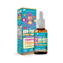 ADE-TRIX Kids Vitaminas A, D, E 30ml - Sabor Morango - Flora nativa do brasil