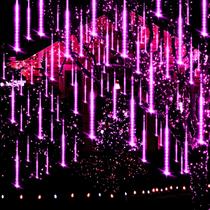 Adecorty Meteor Shower String Lights 8 tubos de 30 cm roxos