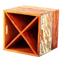 Adega 12 Garrafas Modelo Caixote 40 CM Madeira Demolição com Pátina