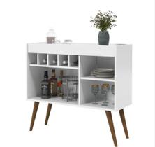 Adega 3 prateleiras nicho 5 garrafas Balcao Buffet Aparador New Odin Branco