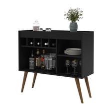 Adega 3 prateleiras nicho 5 garrafas Balcao Buffet Aparador New Odin Preto