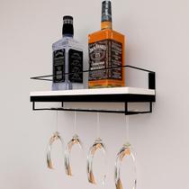 Adega Bar Bebida com porta taça 45cm Branco