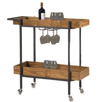 Adega/ Carrinho Dubai Base em Aço Industrial e Tampo em Madeira Pinus Espresso Móveis Adega/ Carrinho Dubai Base em Aço Industrial e Tampo em Madeira Pinus Espresso Móveis