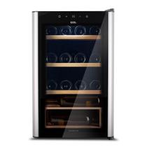 Adega Climatizada 22 Garrafas EOS Premium com Porta de Vidro e Inox Prateleira de Madeira com Compressor EAC24IM 110V