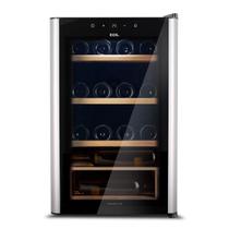 Adega Climatizada 24 Garrafas EOS Premium com Porta de Vidro e Inox Prateleira de Madeira com Compressor EAC24IM 110V