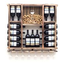 Adega Colonial 15 Garrafas Delenha Decor Com Porta Rolhas