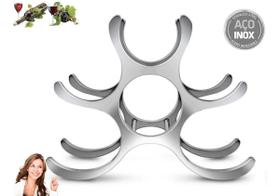 Adega De Mesa Suporte Para Vinhos 6 Garrafas Em Aço Inox Top YK01 Adega De Mesa Suporte Para Vinhos 6 Garrafas Em Aço Inox Top YK01