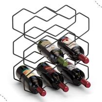 Adega De Vinho Suporte Para 9 Garrafas Black Aramada Suporte Mini Bar Reforçada Garrafeiro Empilhavel