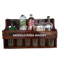 Adega De Whisky De Madeira E Porta Copos