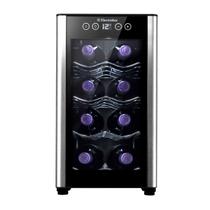 Adega Electrolux 8 garrafas 1 Porta Preta Acabamento em Alumínio (ACB08) - Bivolt