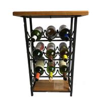 adega em ferro e madeira para 9 garrafas bar aparador suporte vinhos bar bistrô porta garrafas barzinho