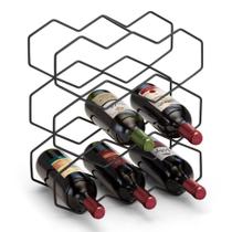 Adega para 9 Garrafas em Aço com Pintura Epóxi Preto Fosco 34x15,5x38cm - Arthi