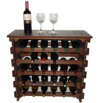 Adega Para Vinho 30 Garrafas Tipo Mesinha Cor Imbuia C6
