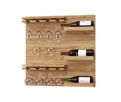 Adega Paris barzinho parede suspenso porta taça vinhos whiskies garrafas MDF 67,5x60 - LAGA DECOR