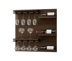 Adega Paris barzinho parede suspenso porta taça vinhos whiskies garrafas MDF 67,5x60 - LAGA DECOR