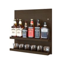 Adega Pequim Barzinho parede suspenso sala churrasco porta copo whiskies garrafas MDF 67,5x60