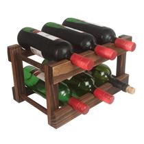 Adega Rack 6 Garrafas de Madeira Maciça Suporte De Vinhos P/ Bancada Rústico P/ Cozinha Sala De Jantar Área Gourmet Adega Rack 6 Garrafas de Madeira Maciça Suporte De Vinhos P/ Bancada Rústico P/ Cozinha Sala De Jantar Área Gourmet