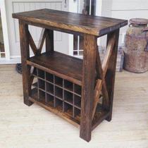 Adega Rústica com Aparador Madeira Maciça para 18 Garrafas Adega Rústica com Aparador Madeira Maciça para 18 Garrafas