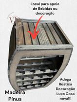 Adega Rústica Exclusiva para 15 Garrafas e 09 Taças Adega Rústica Exclusiva para 15 Garrafas e 09 Taças