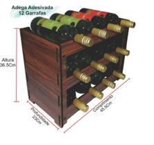 Adega Suporte Para Vinho 12 Garrafas Mdf Adesivado Marron - Girassol