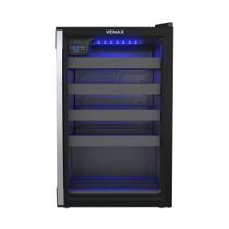 Adega Venax 24 Garrafas 1 Porta Preto Led Azul