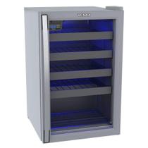 Adega Venax Piubella Cave 24 Garrafas Com 4 Prateleiras Removíveis LED Azul 100L Cinza 220V 7833