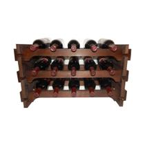 Adega Vinho Madeira 15 Garrafas Cor Imbuia C05 Cevey Adegas e Artesanatos