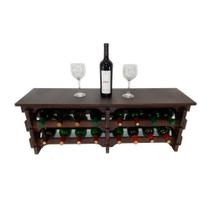 Adega Vinho Madeira 16 Garrafas Tipo Mesa Cor Imbuia C08 Cevey Adegas e Artesanatos