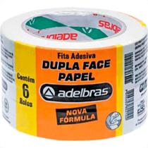 Adelbras Fita Dupla Face Pap.Bco 12X30M - Kit C/6 Rl