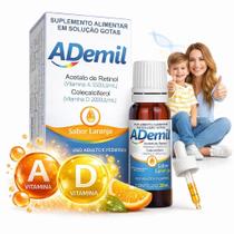 Ademil Gotas Vitamina A e D Saúde dos Ossos, Visão e Sistema Imunológico Arte Nativa