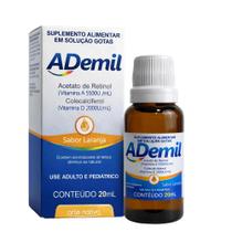 Ademil Gotas Vitaminas A + D 20ml Arte Nativa Uso Adulto e Pediátrico Ademil Gotas Vitaminas A + D 20ml Arte Nativa Uso Adulto e Pediátrico