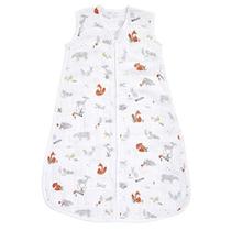 aden + anais saco de dormir do bebê, 100% algodão Muslin, cobertor de Swaddle vestível para meninas e meninos, saco de dormir recém-nascido, respirável e leve, classificação TOG 1.0, naturalmente Eco Forest, médio, 6-12 meses